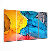 Dance of Colors 4 Pieces Mega Glass Wall Art (59"x36") | Insigne Art Design.